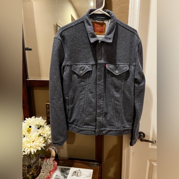 Levi's Jackets & Blazers - Levi’s Trucker Jacket Gray Jersey Knit 100% Cotton Men’s Size Large